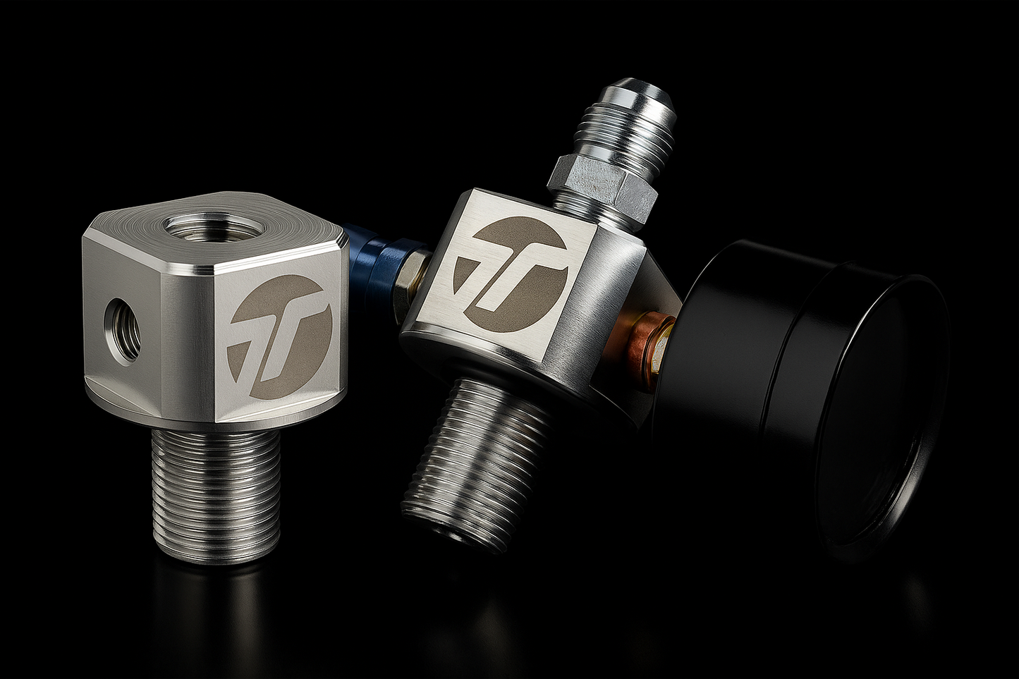 TTE Bottle Adapter – M18x1.5 to 1/4” NPT with Dual 1/8” Ports & Burst Disk